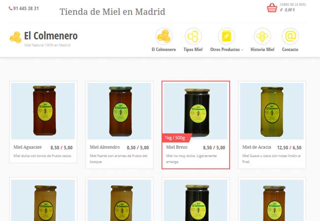 Listado de los productos